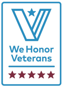 White and blue we honor veterans logo