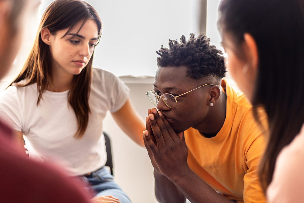 An African American Man in a Support Group for Caregivers