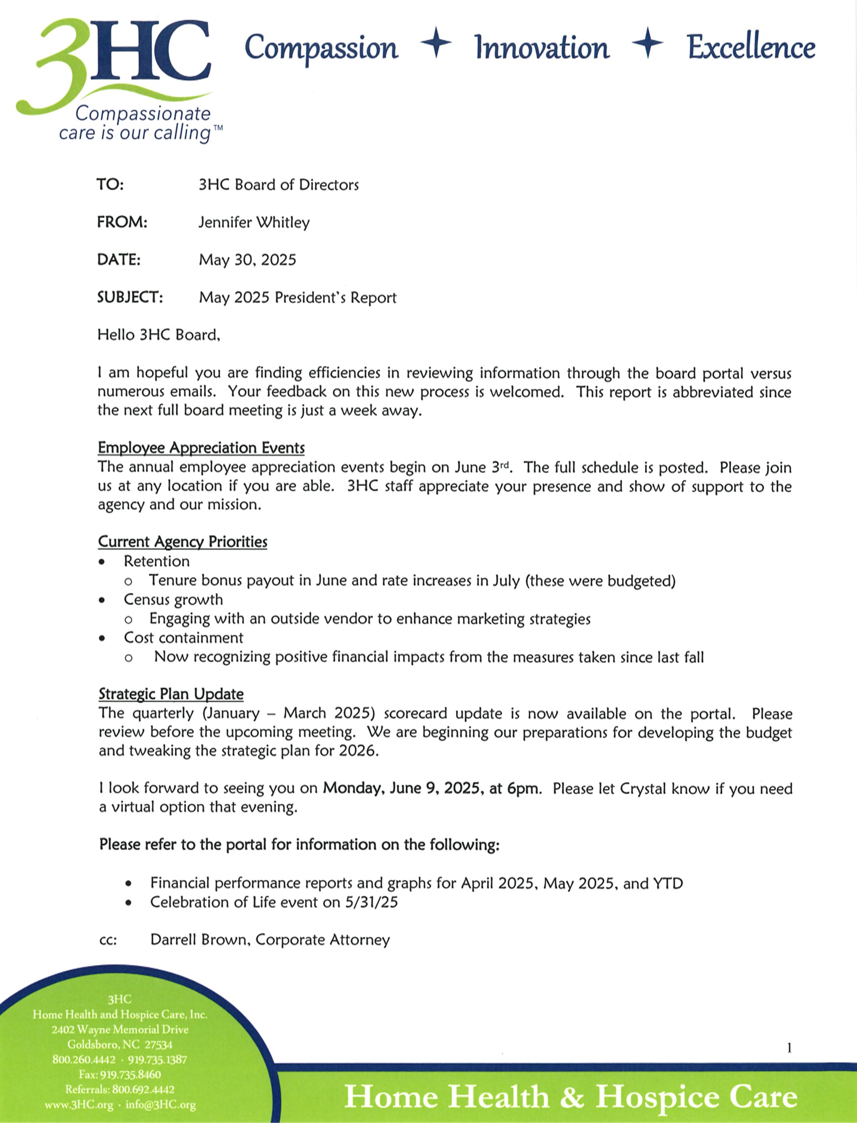 President's Report- May 2025